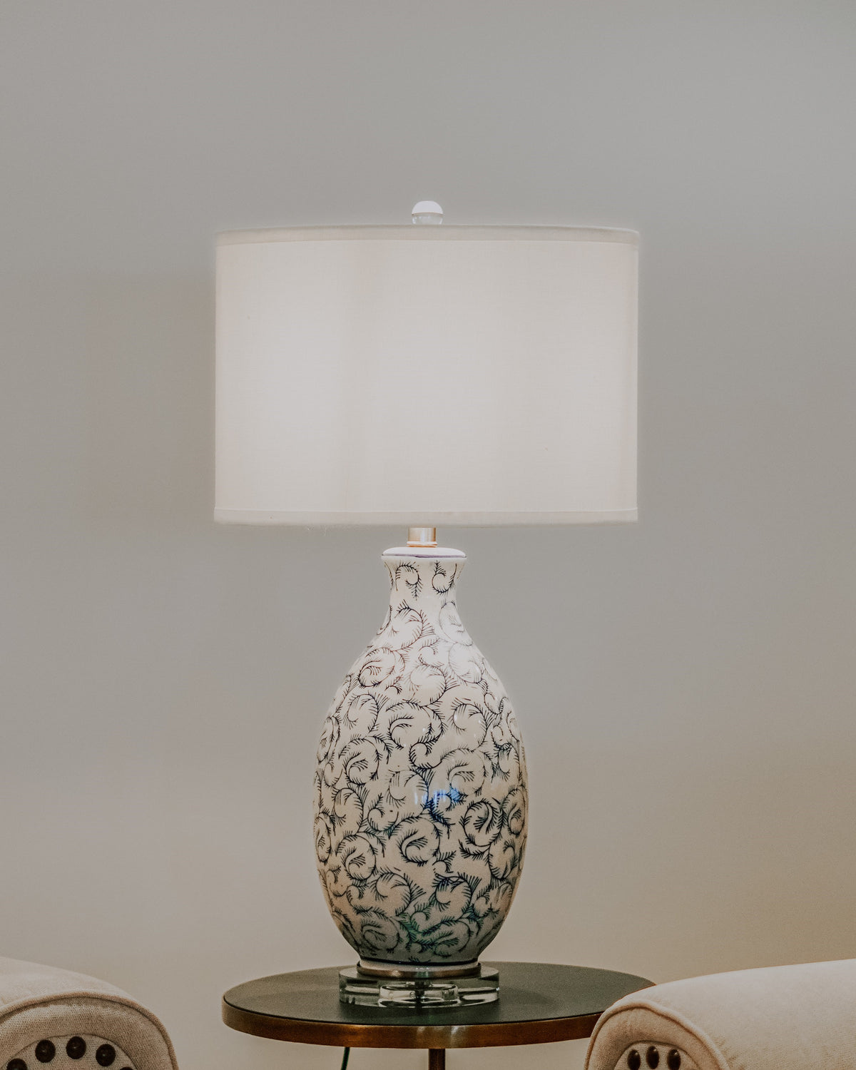 Table Lamp - White & Blue