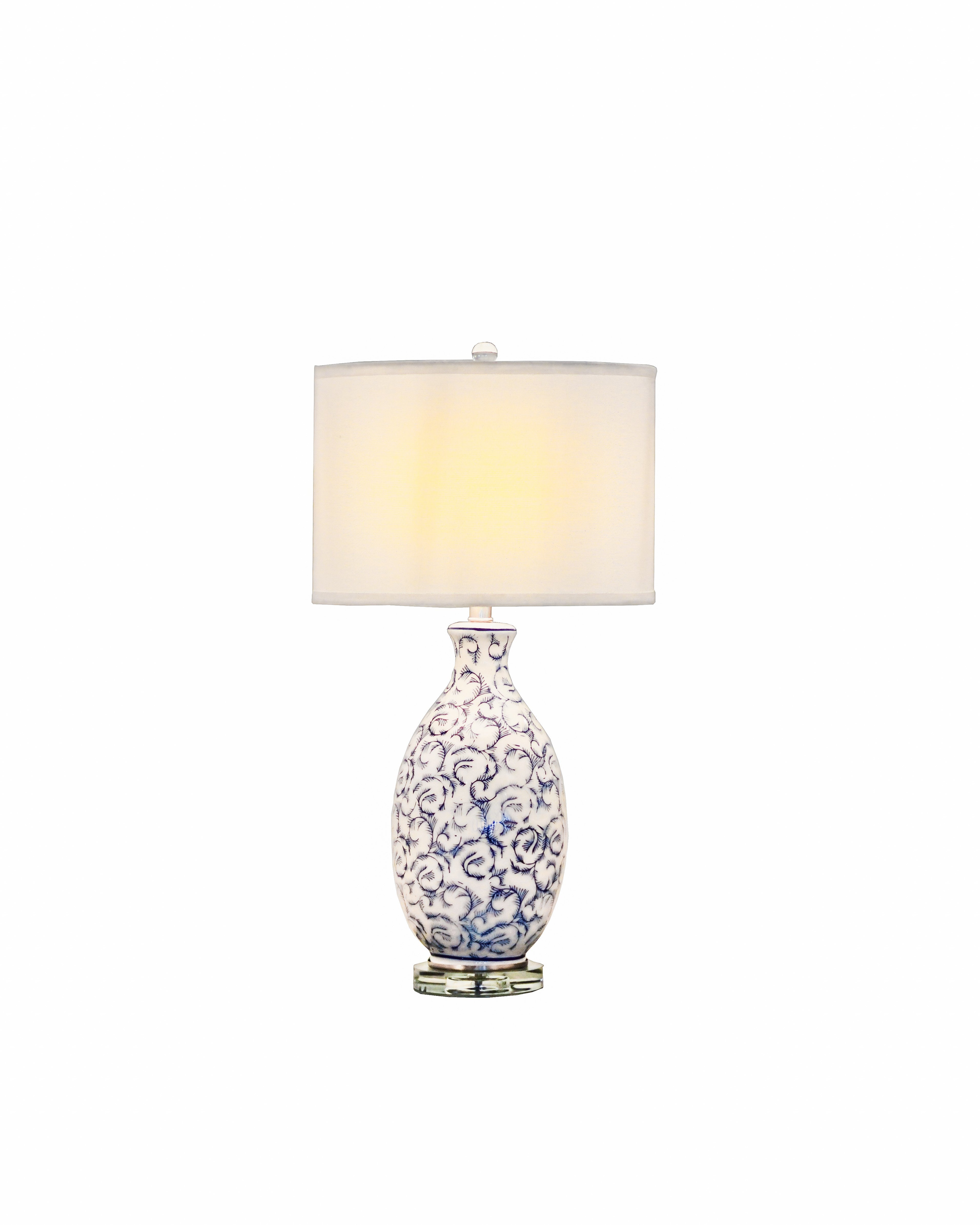 Table Lamp - White & Blue