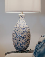 Table Lamp - White & Blue